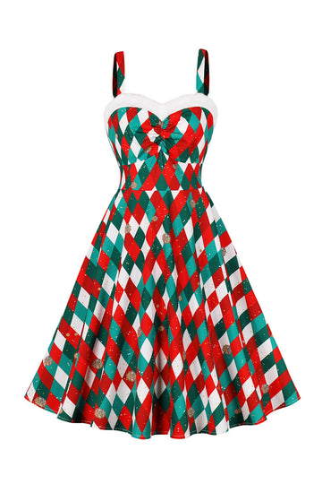 Vestido rojo de navidad con tirantes finos de una línea